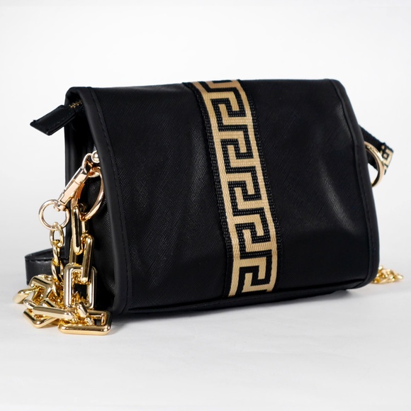 VERSACE Crossbody Clutch Bag Limited Edition NEW Black Gold - Picture 5 of 8
